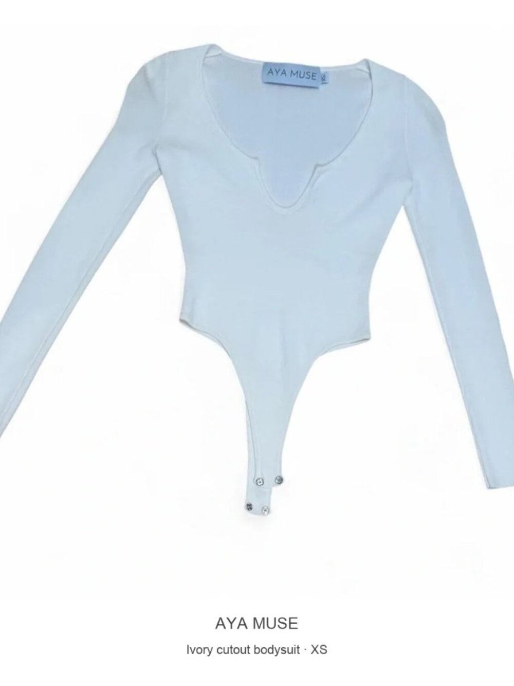 Aya Muse Ivory Long Sleeve Cutout Bodysuit XS
